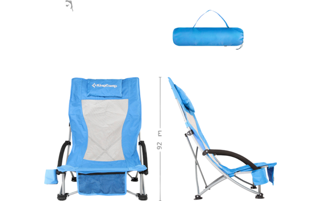 KingCamp High Beach Chair Faltstuhl mit hoher Lehne und Liegestuhl-Komfort