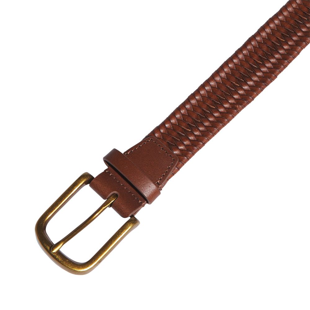 Vevd Skinnbelte Stretch Herre Cognac