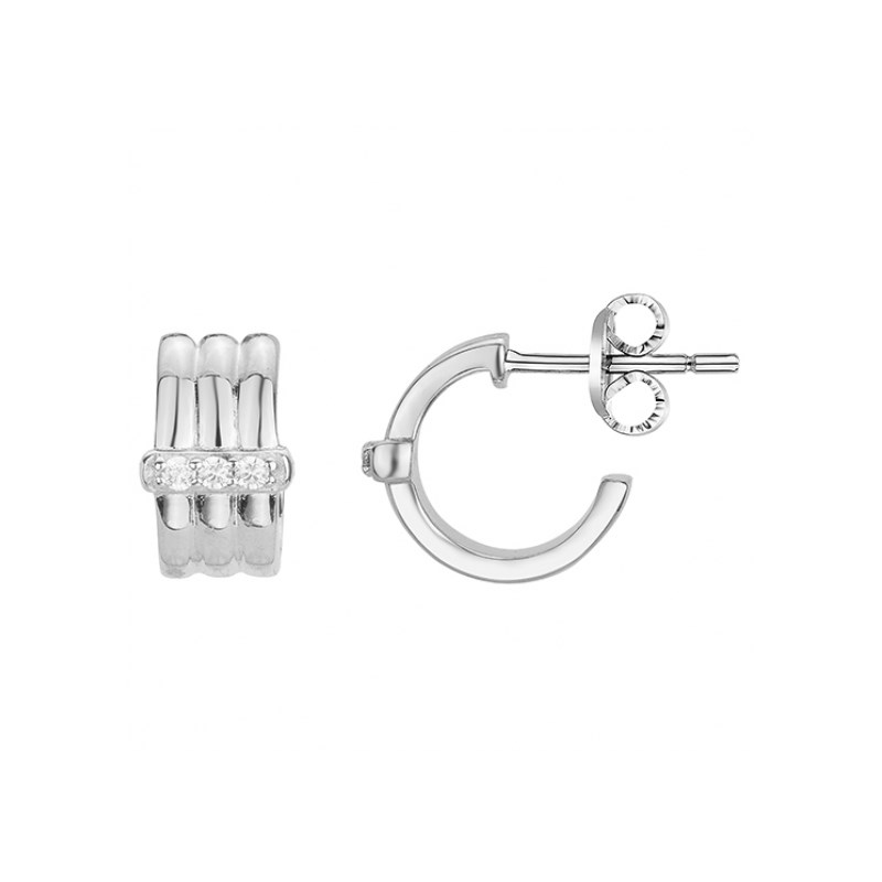Boucles d'oreilles en Argent avec oxyde de zirconium blanc