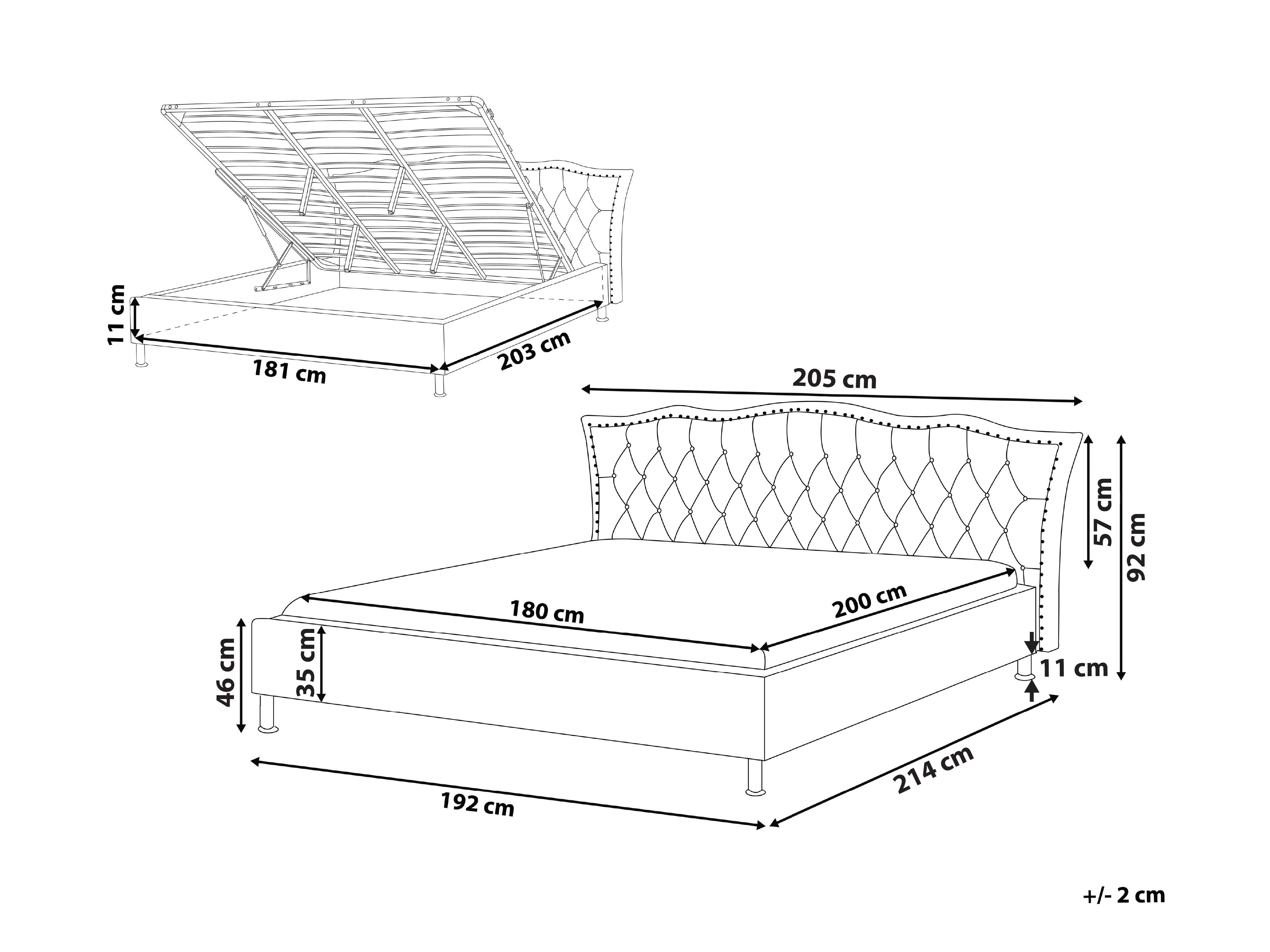 Bed met opbergruimte Kunstleer METZ 180 x 200 cm Wit