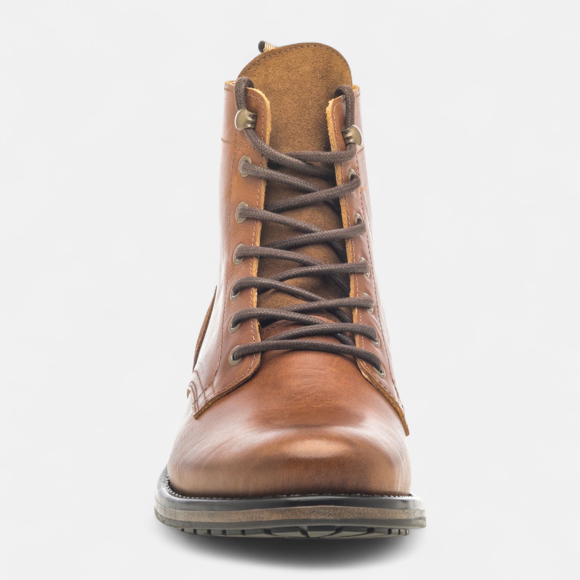Bottines Homme en cuir cognac
