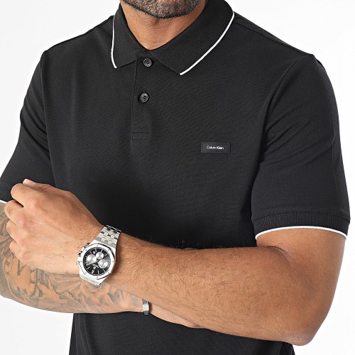 Polo Manches Courtes Pique Tipping 1869 Noir
