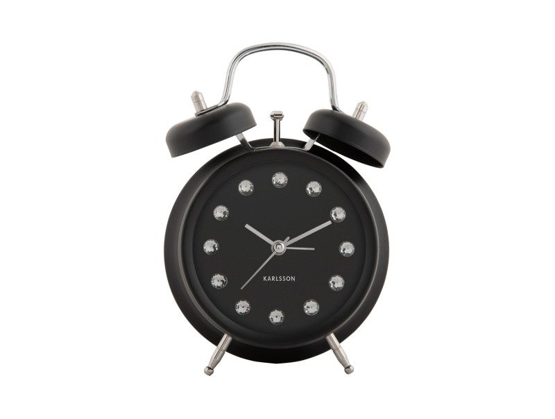 Alarm Clock Glam Diamonds KA6018BK Black