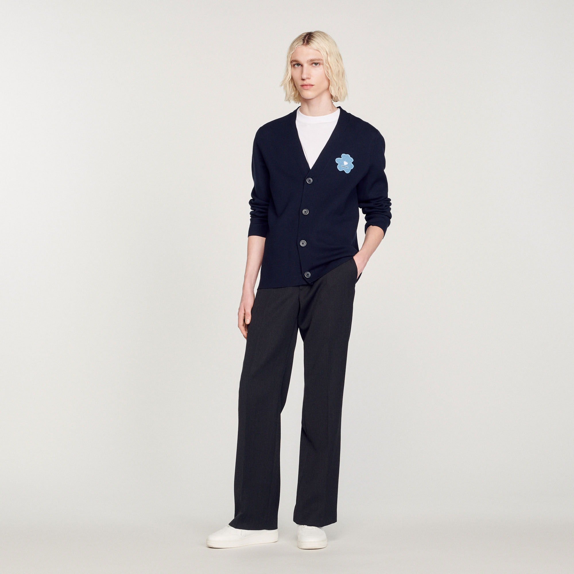 Cardigan patch fleur