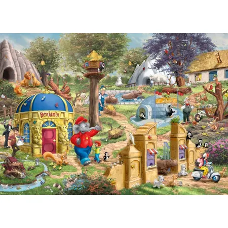 Schmidt Spiele Puzzle - Benjamin Blümchen, Ein Tag im Neustädter Zoo, 1000 Teile