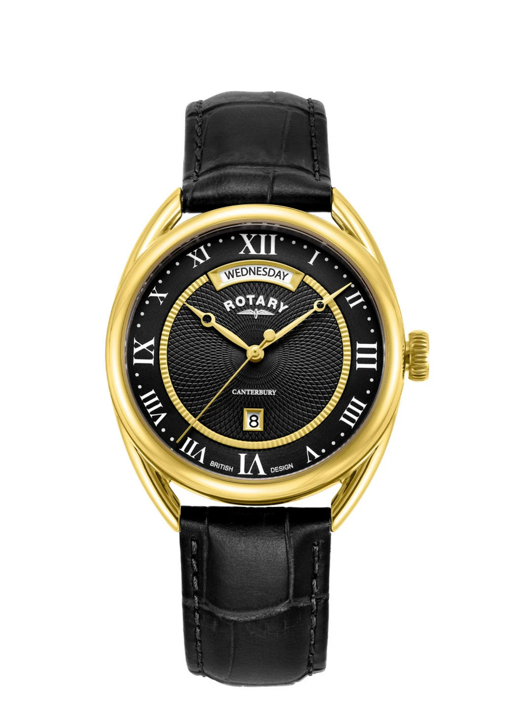 Rotary Quartz-Herrenuhr mit Lederband