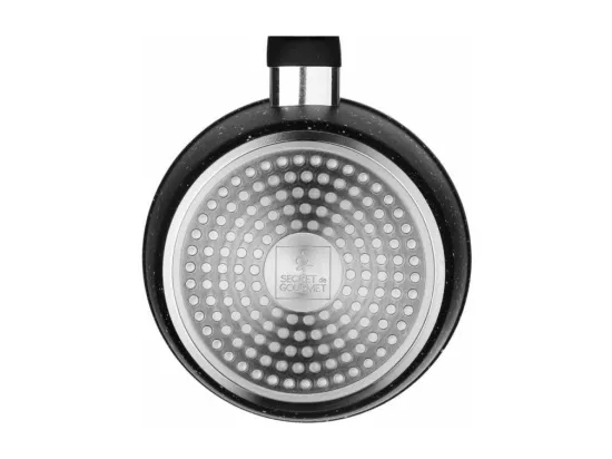 Casserole en aluminium - D. 16 cm - Effet pierre noire