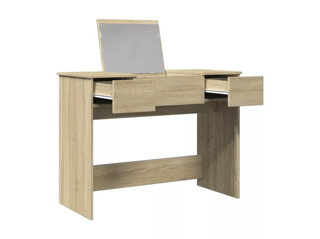 Coiffeuse avec miroir chêne sonoma 100x45x76 cm
