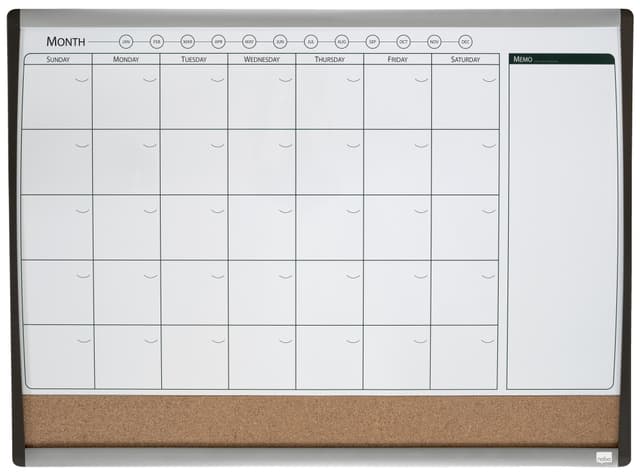 Nobo Lille magnetisk Whiteboard Planner med kork opslagstavle 58,5x43cm