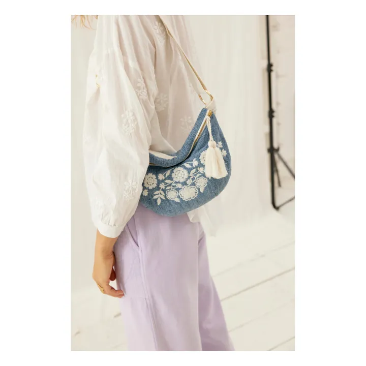 Louise Misha Sac Banane Matelassé Gaby Broderies - Collection Femme | Bleu