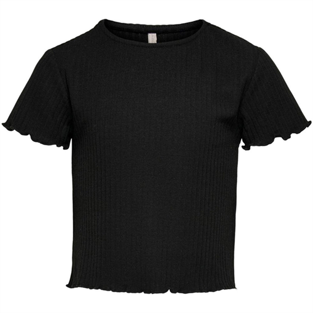 Køb Kids ONLY Black Nella Crop T-shirt Noos