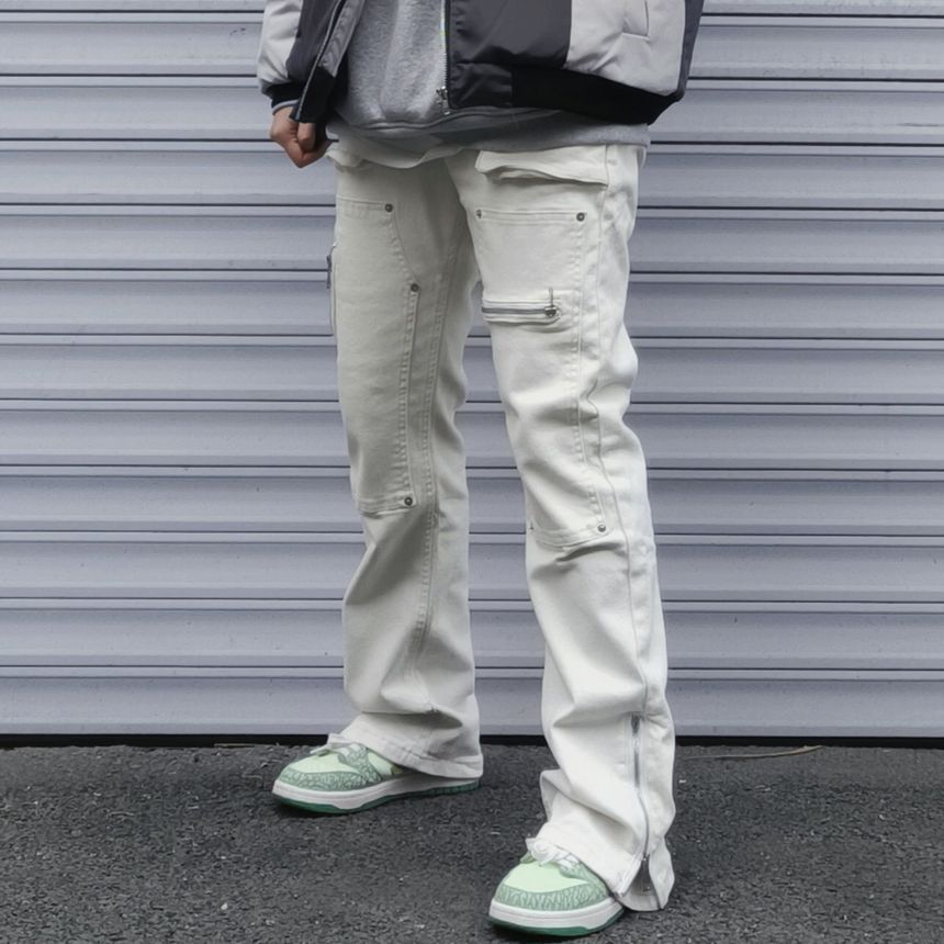 DragonRoad - Cargojeans met rechte pijpen en effen taille, middelhoge taille