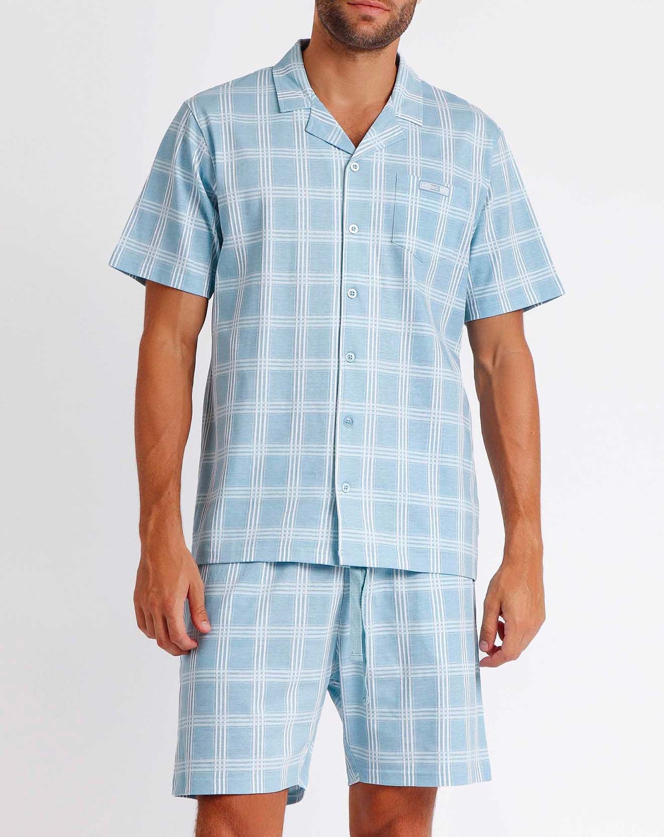 Antonio Miro Pyjama T-Shirt & Short Arjun bleu ciel
