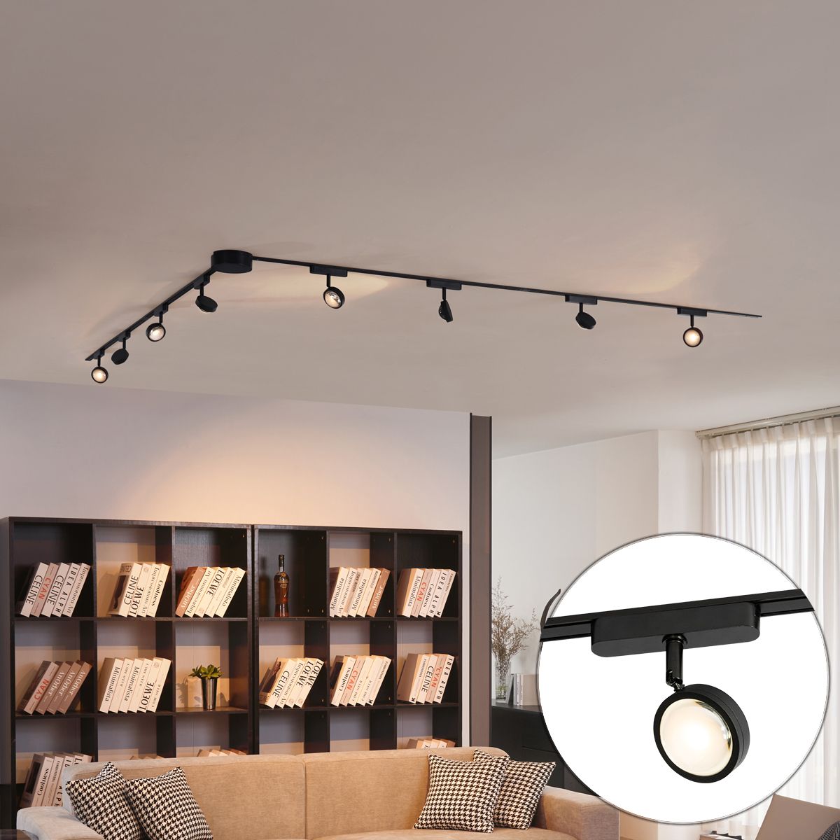 Modern railsysteem met 8 spots zwart 1-fase - Magnetic Lance