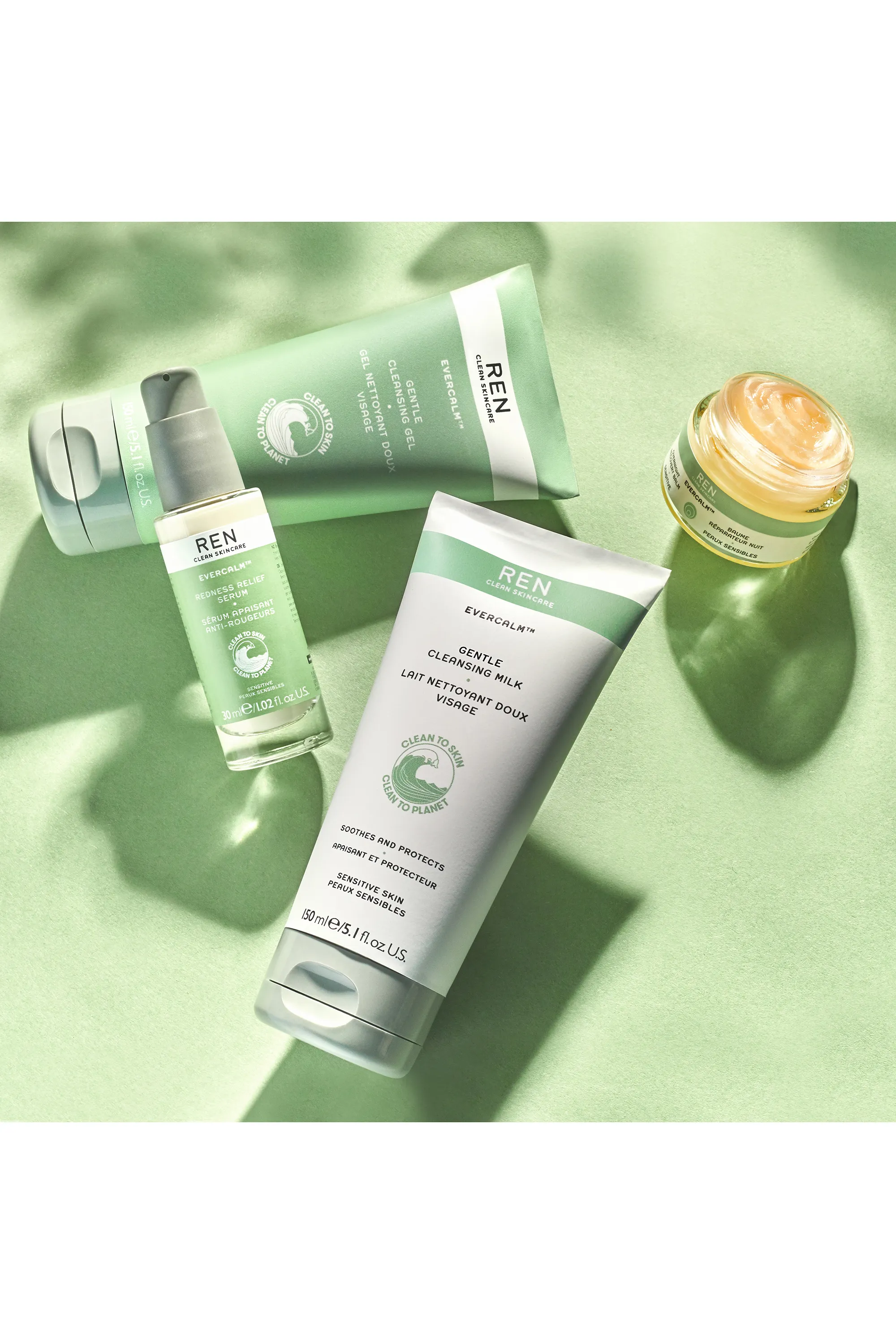 REN Lait nettoyant doux Evercalm™-150 ml