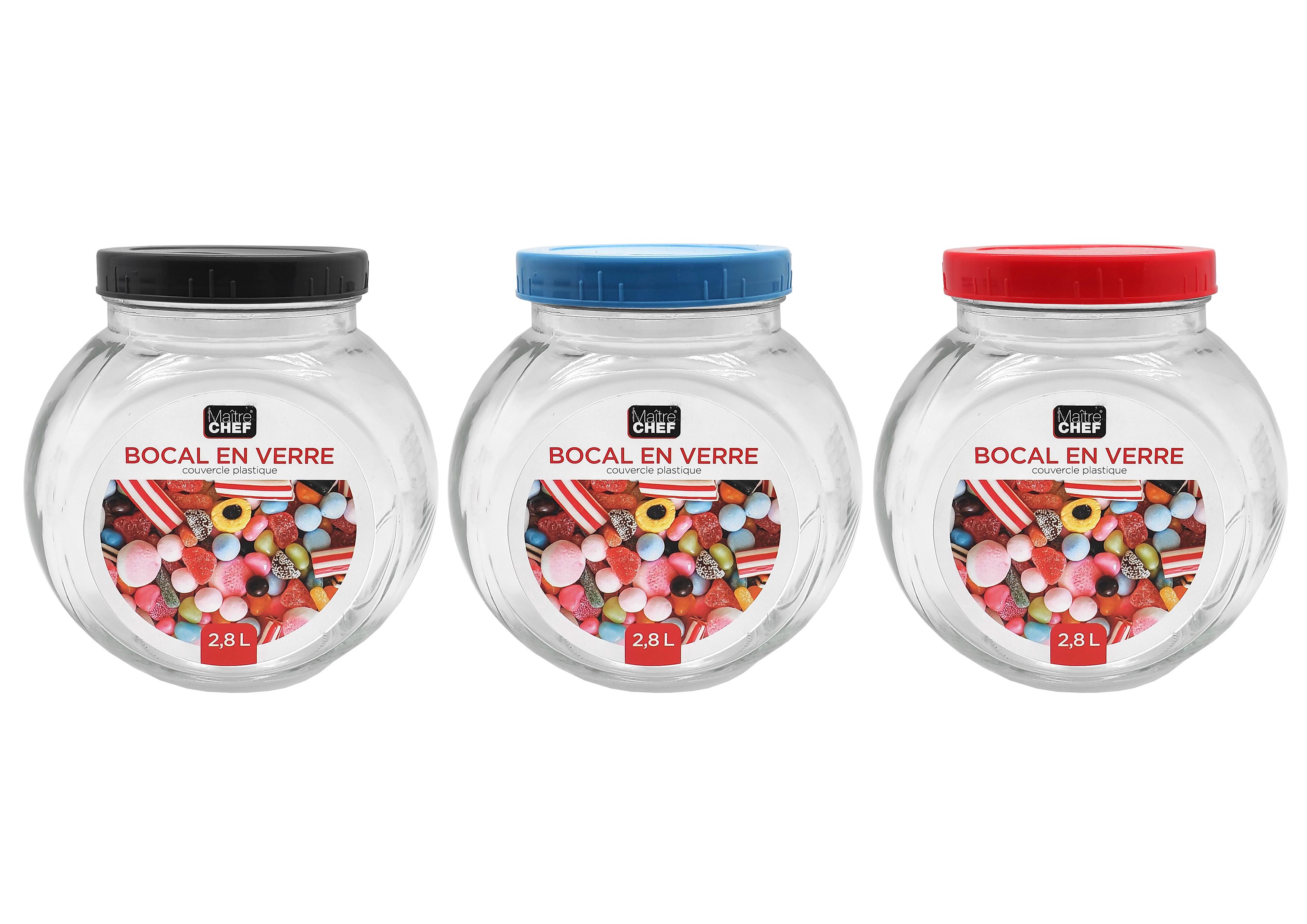BOCAL BONBON 2.8L COUVERCLE PLASTIQUE