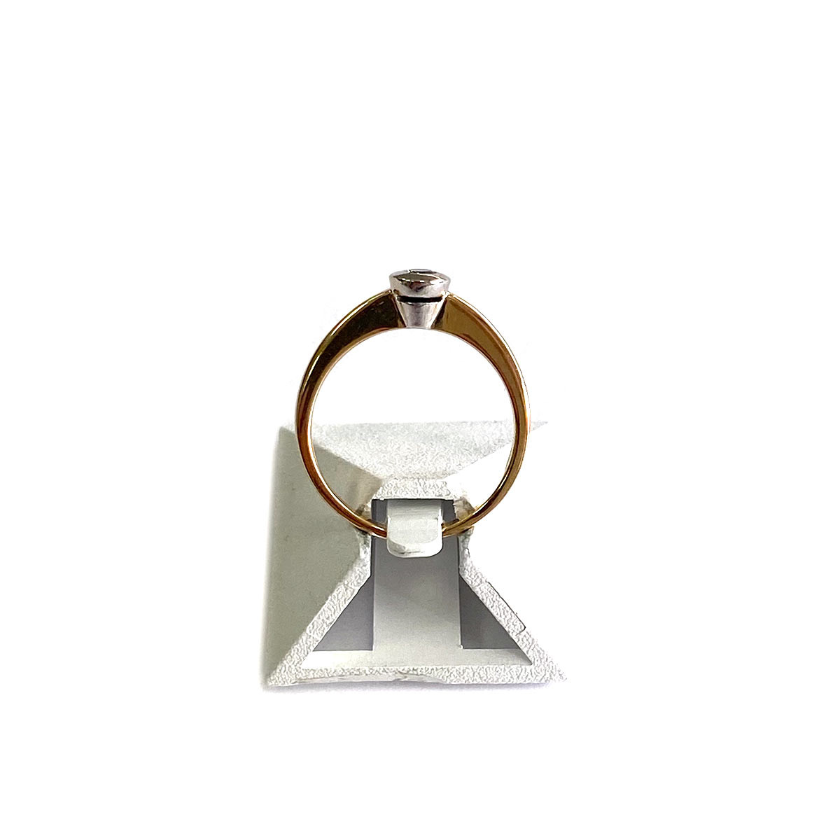 Bague d'occasion or 750 2 tons et diamant