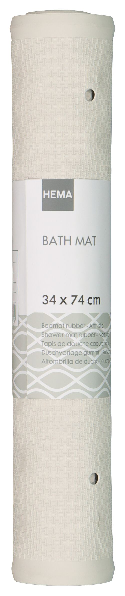 tapis de bain 34x74 caoutchouc antidérapant blanc