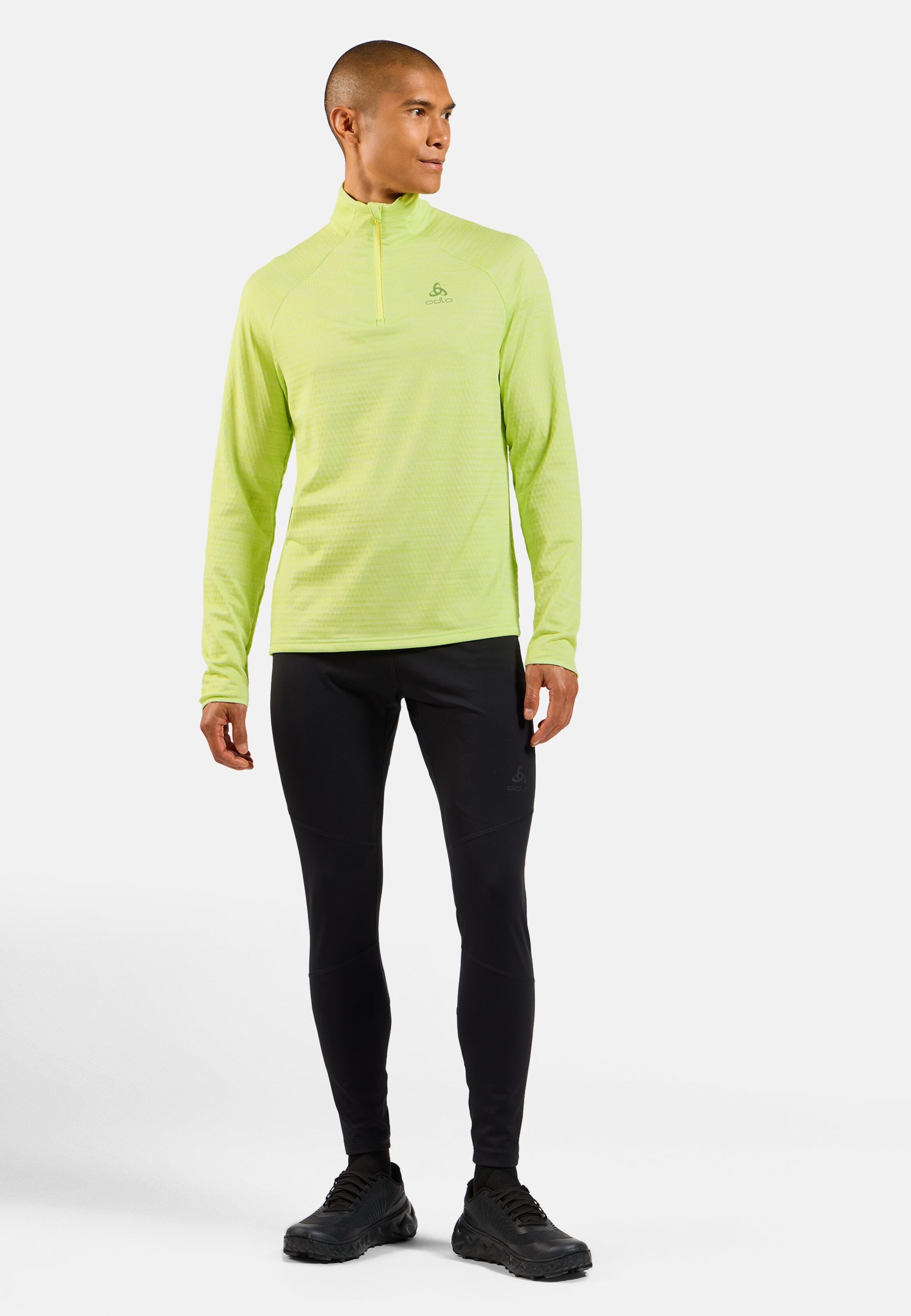 Herren Run Easy Mid Layer Oberteil in shadow lime melange