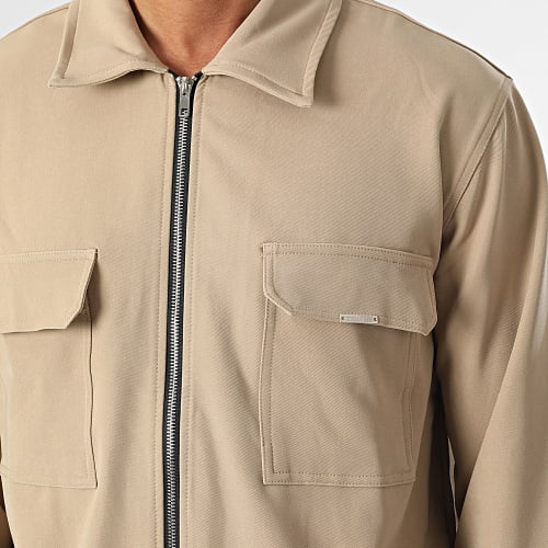 Ensemble Veste Zippée Et Pantalon Cargo Beige