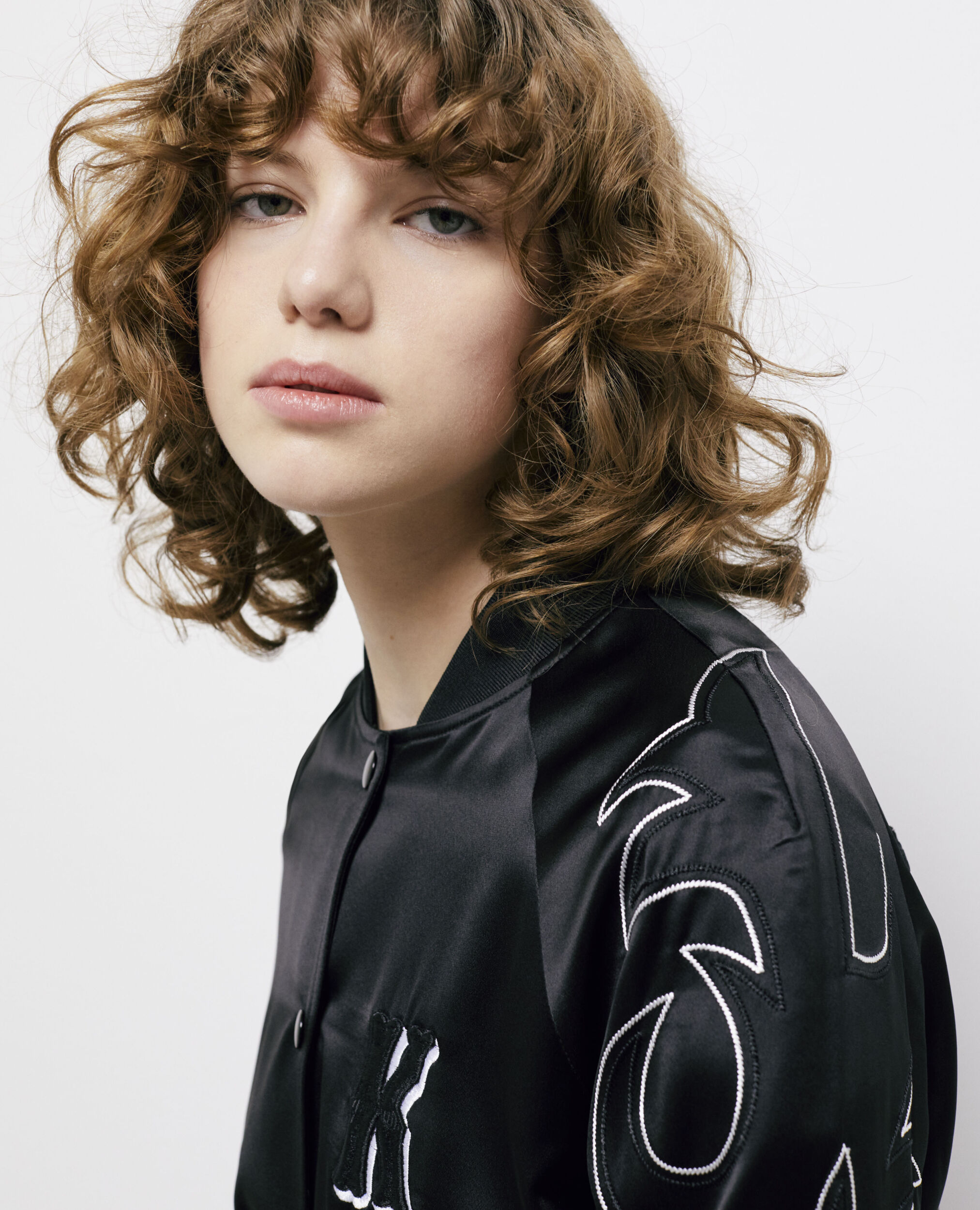 Blouson Teddy noir avec broderies Western