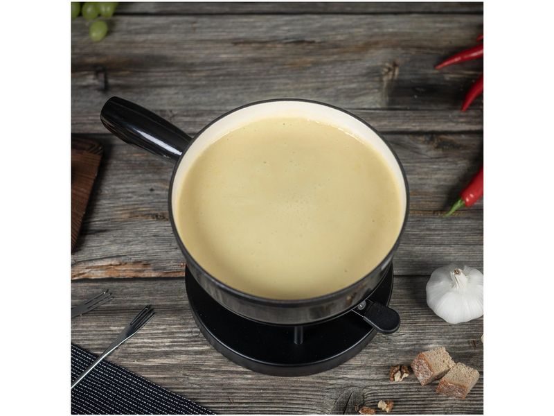 Kuhn Rikon Fondue-Caquelon Induktion Beige/Schwarz Fonduepfanne