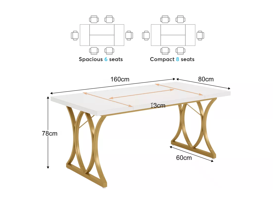 Bureau d'ordinateur moderne, 160x80cm Grand bureau Table d'ordinateur Bureau d'étude Bureau d'écriture Poste de travail pour le bureau à domicile