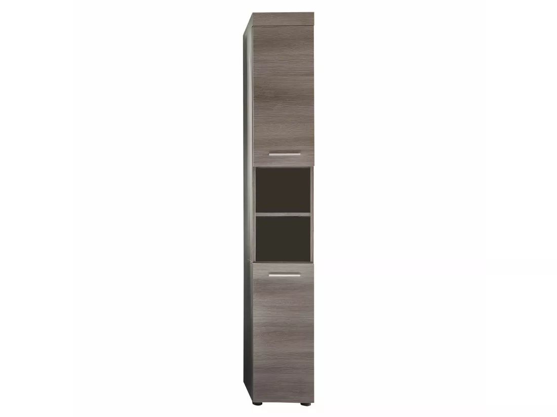 Meuble de salle de bain - Colonne en mélaminé bois grisé. L-H-P: 30 - 190 - 31 cm