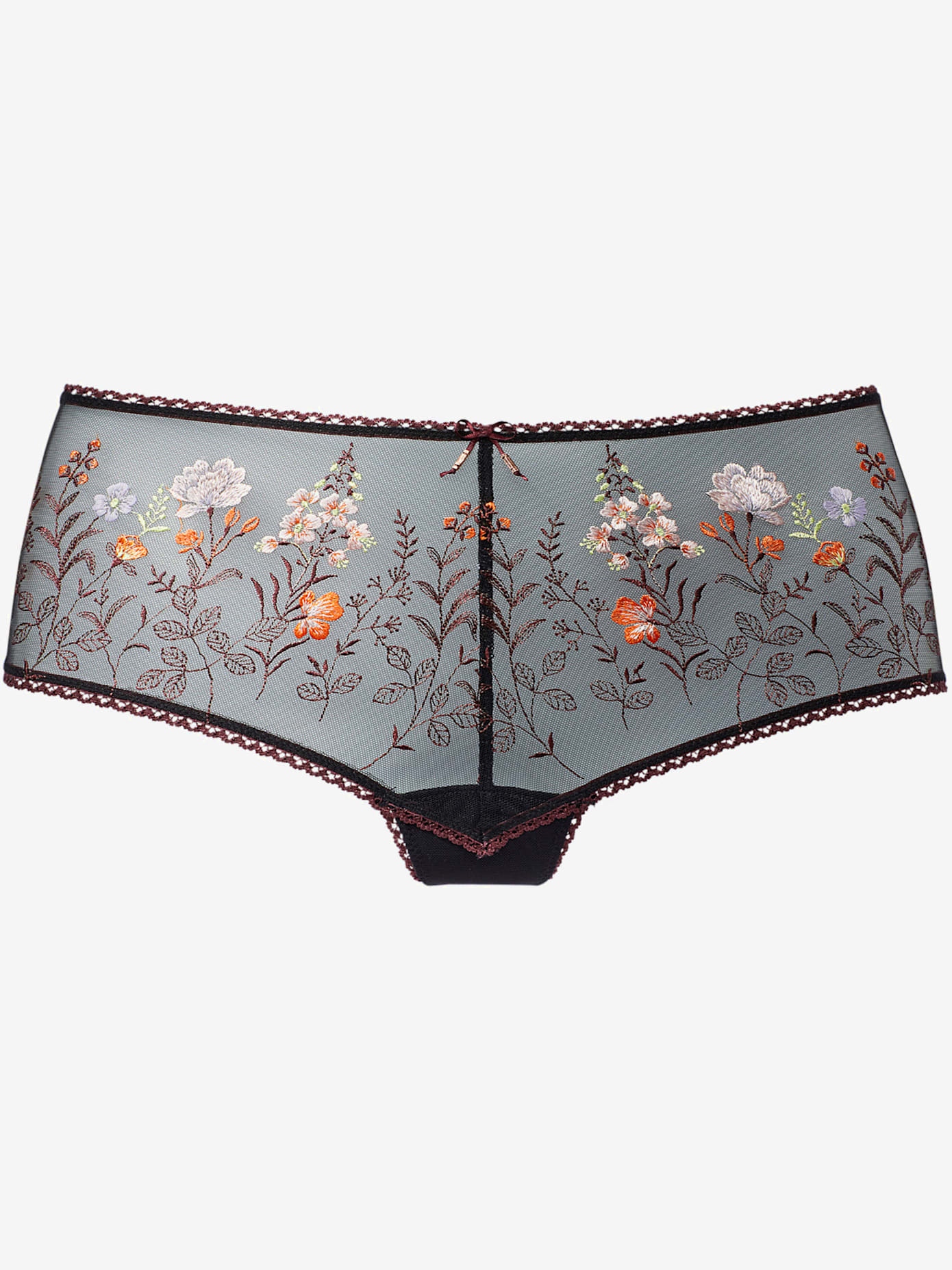 Tanga panty féminin avec de belles fleurs en dentelle brodée élégante