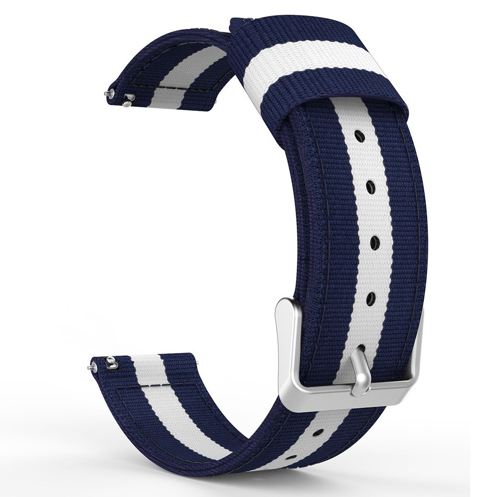 Samsung Galaxy Watch 3 (45mm) Stoff Armband - Dunkelblau / Weiss