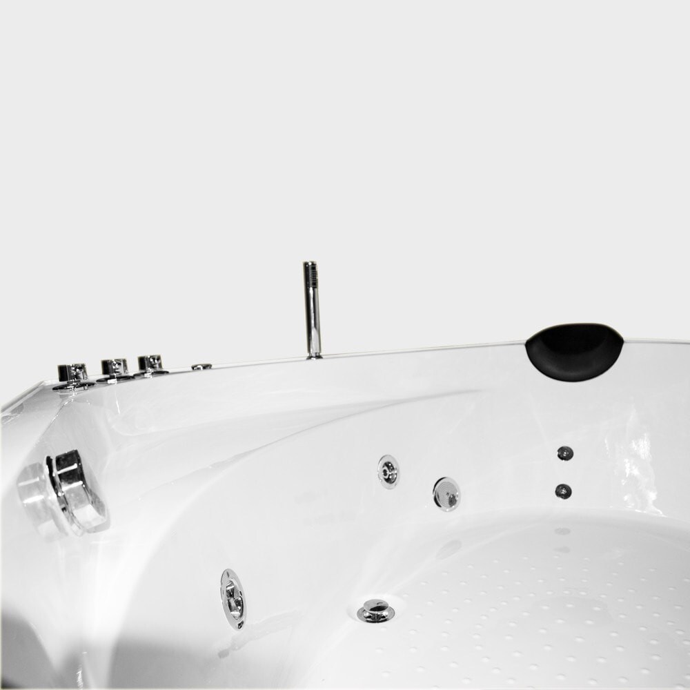 TroniTechnik® Whirlpool Badewanne Eckwhirlpool PAROS 135cm x 135cm, vormontiert, Acrylwanne 2 Pers., 12 Düsen, Sanitäracryl