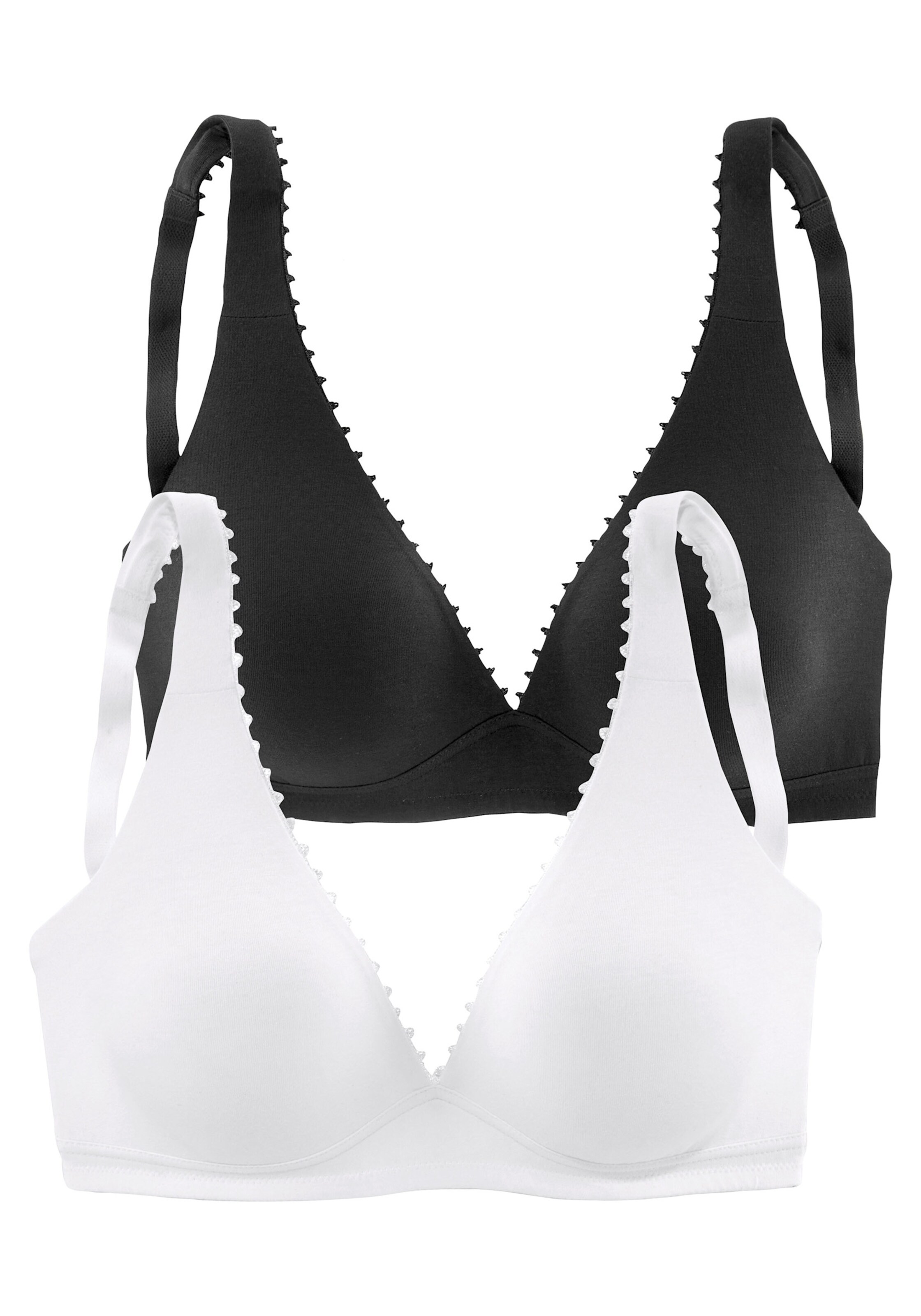 petite fleur Bralette-BH in weiß+schwarz