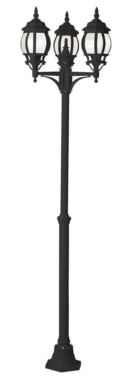 BRILLIANT Lampe Istria Außenstandleuchte 3flg schwarz | 3x A60, E27, 60W, geeignet für Normallampen (nicht enthalten) | IP-Schutzart: 23 - regengeschützt