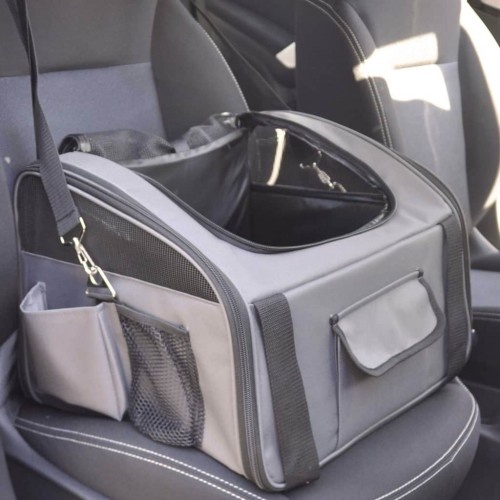 Cadeirinha para carro/transportadora de animais de estimação, cinza