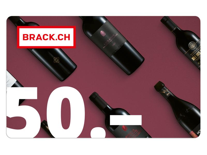 BRACK.CH Geschenkkarte CHF 50.– im Wein-Design Physische Geschenkkarte – Freude schenken!