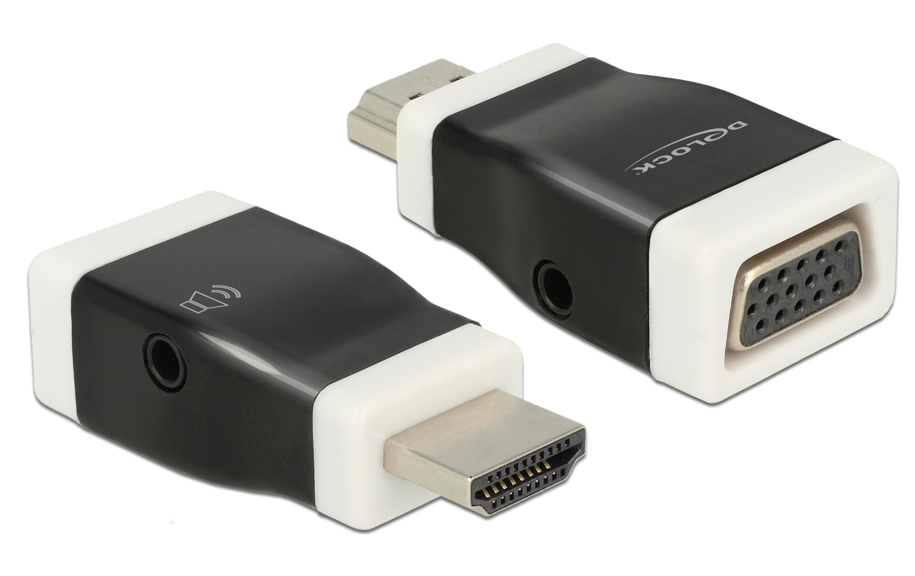 Adapter HDMI - VGA SchwarzHDMI zu VGA Adapter mit integrierter Audiobuchse