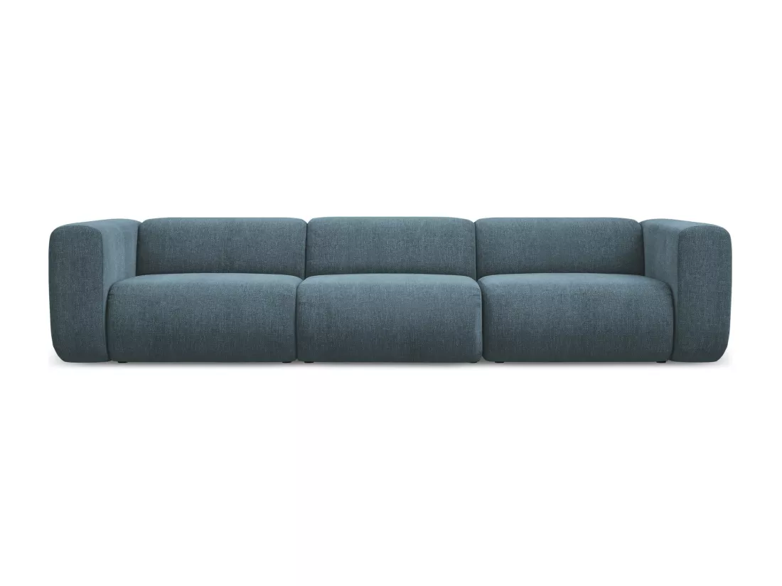 Canapé modulable 4 places en tissu chenille - jeans - EKAHI