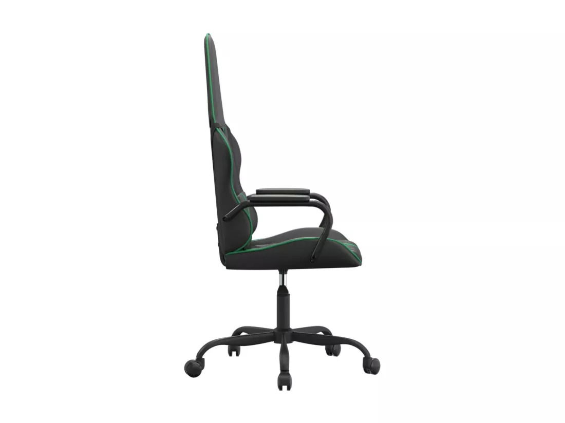 Chaise de jeu de massage vert et noir similicuir