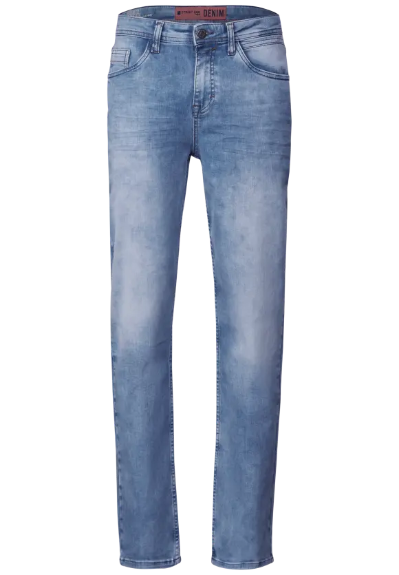 Bleached Regular Fit Jeans - light blue wash