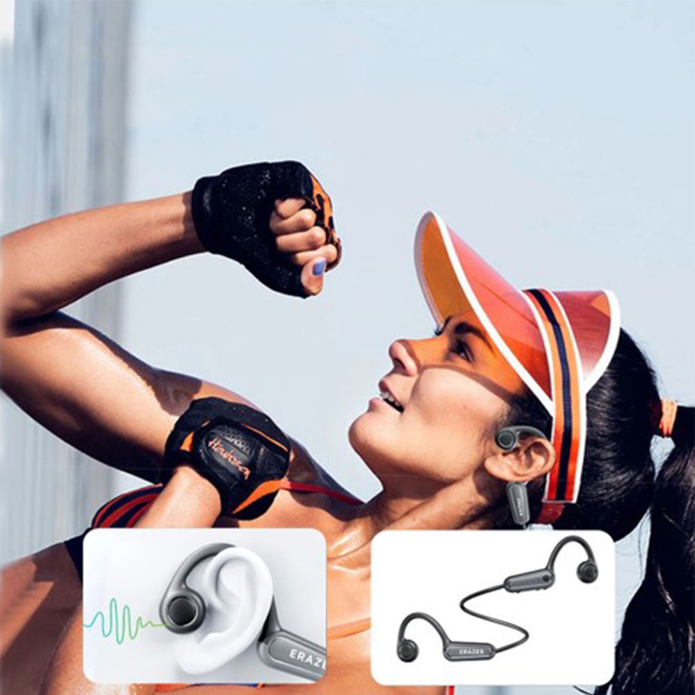 Erazer (by Lenovo) - Erazer XF22 Open-Ear Knochenschall Bluetooth 5.4 Sport Kopfhörer mit Nackenbügel   Mikrofon - Schwarz