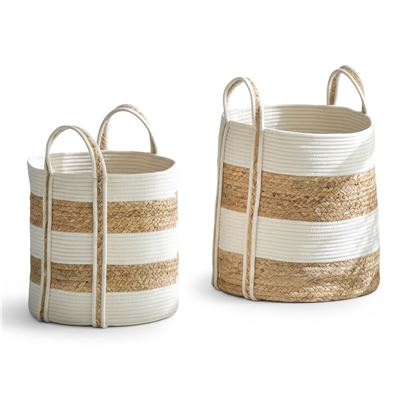 Paniers bicolores tressés - Set de 2