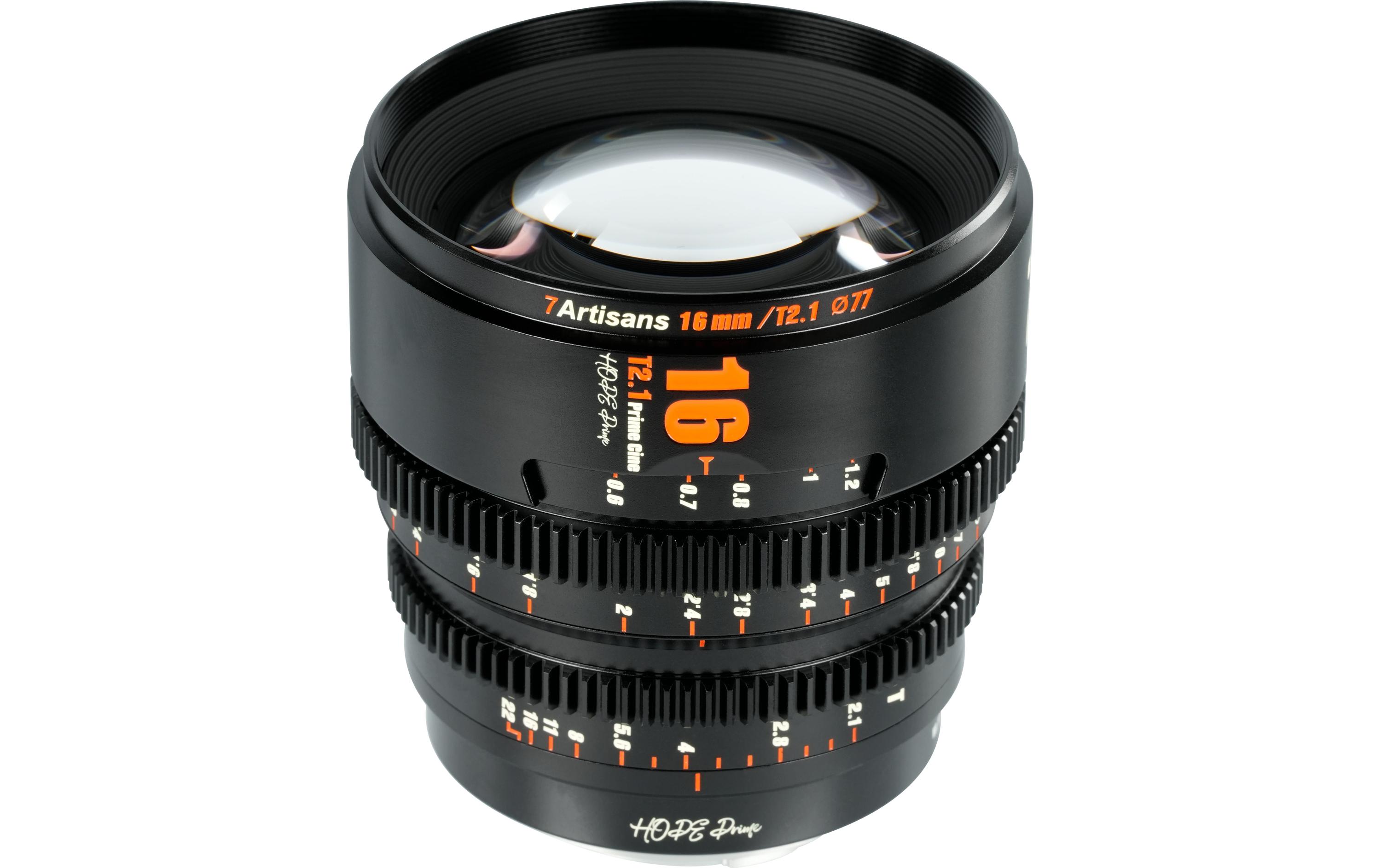 Festbrennweite 16mm T/2.1 – Canon RF<br>Kompaktes, leichtes Objektiv für Kameras mit Super35-Sensoren