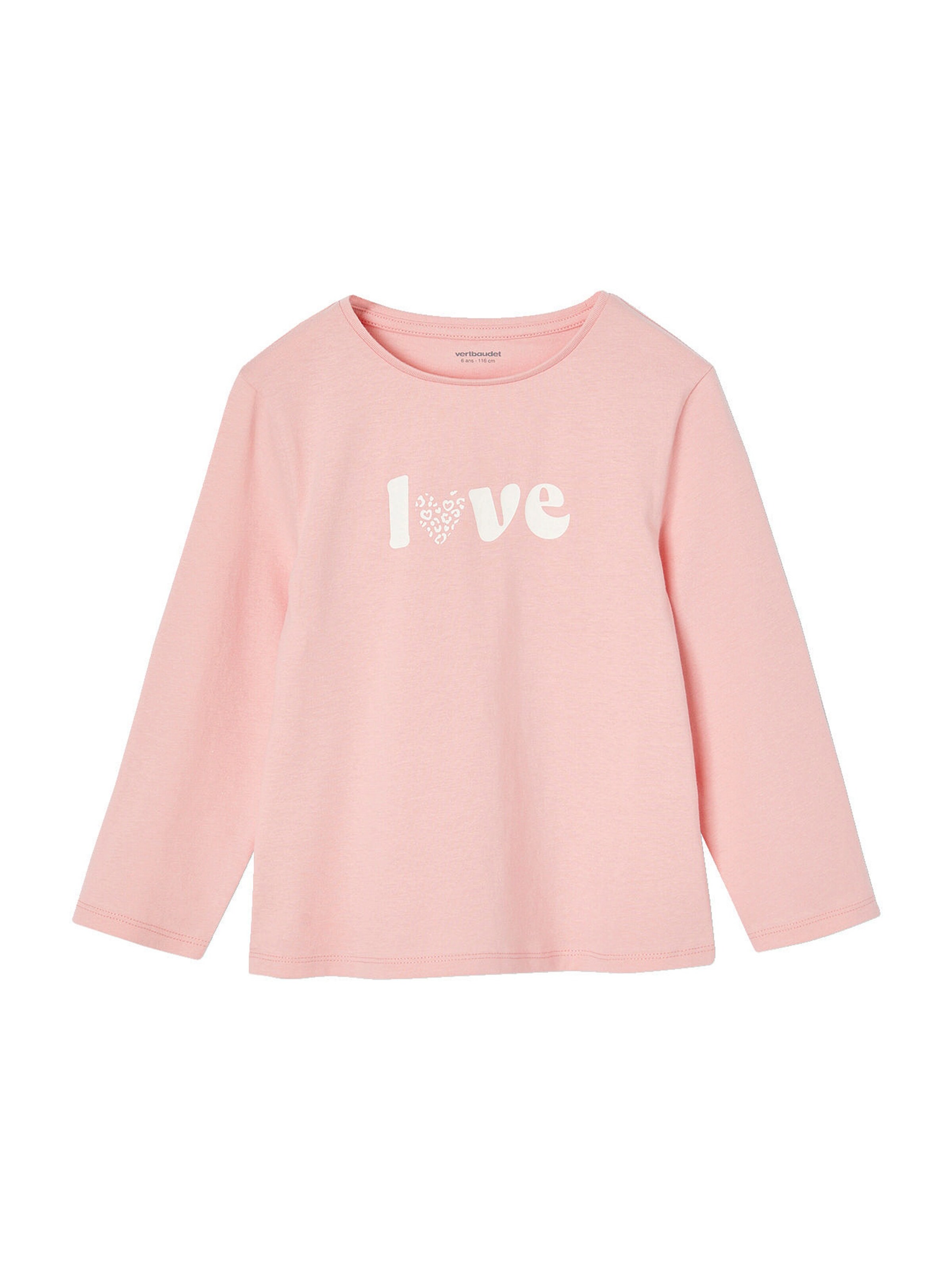 Vertbaudet 3er-Pack Mädchen Shirts mit Print BASIC pack salbeigrün+rosa+leo