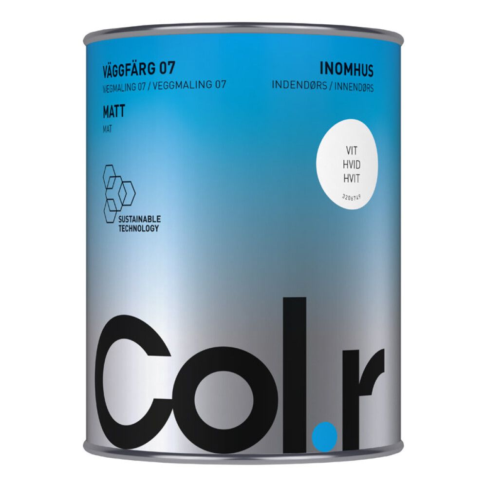 VEGGMALING COL.R MATT HVIT 1L