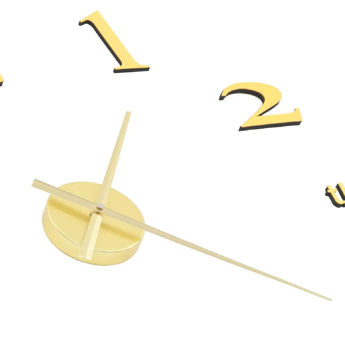 Decoshop26 Horloge murale 3D XXL Doré 100 cm