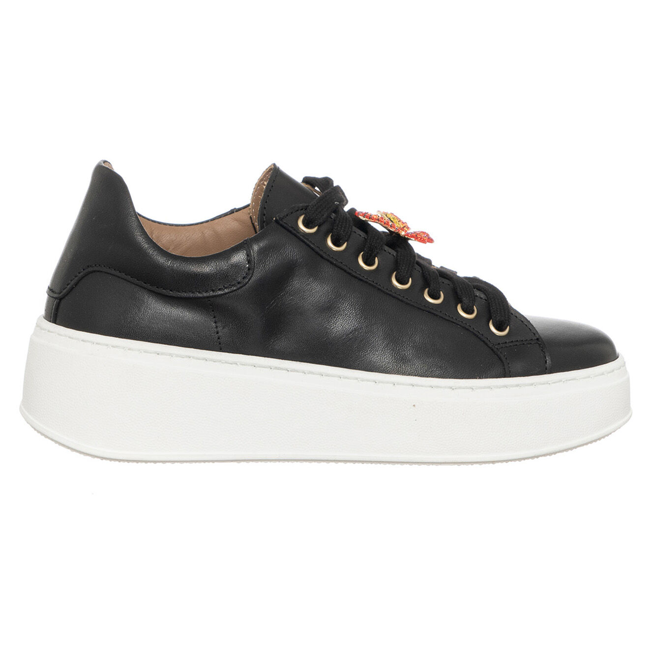 Loretta Pettinari Sneakers en Cuir Farfa noir/rouge
