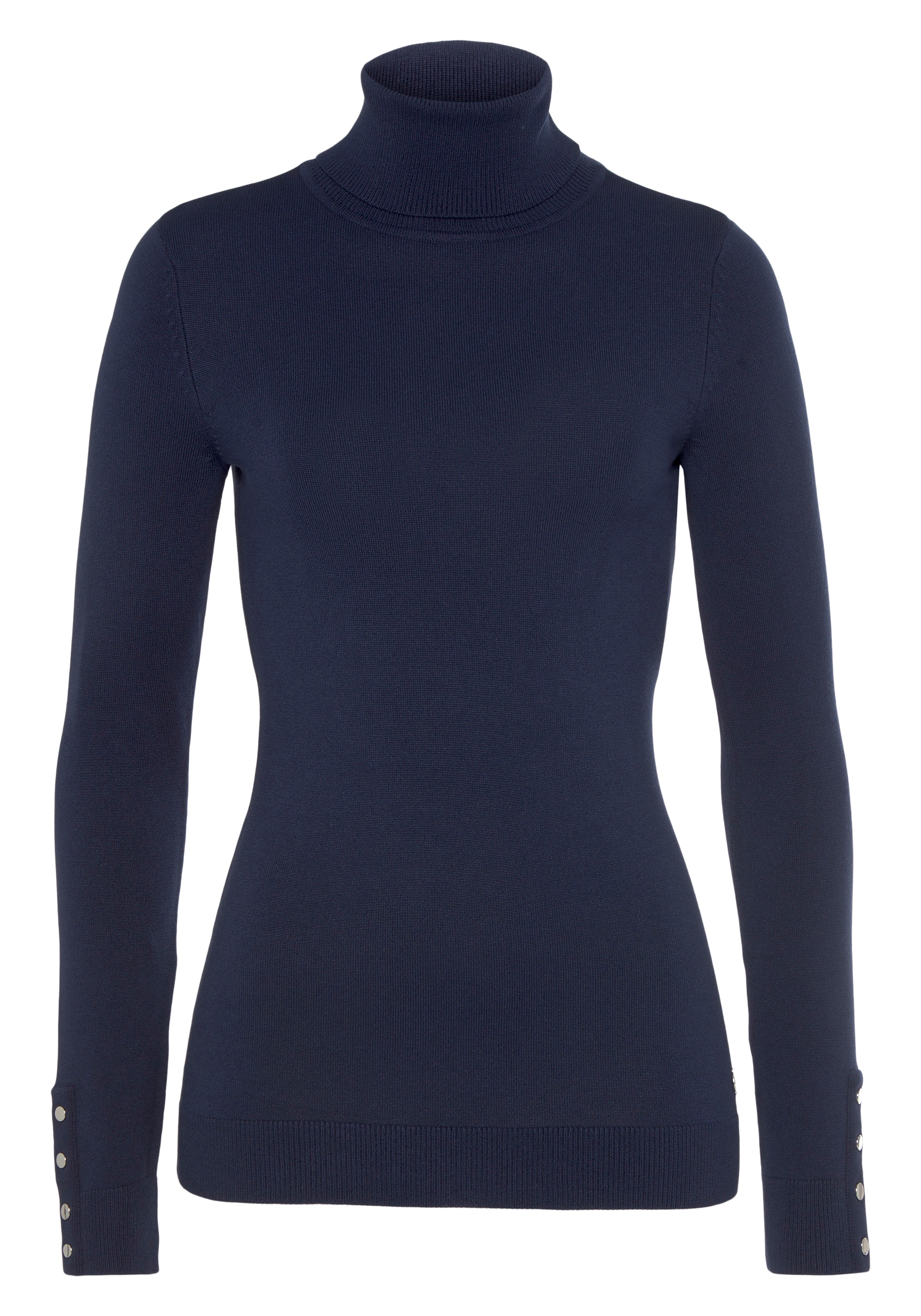 Tamaris Rollkragenpullover , in enger Form mit Knopfdetails