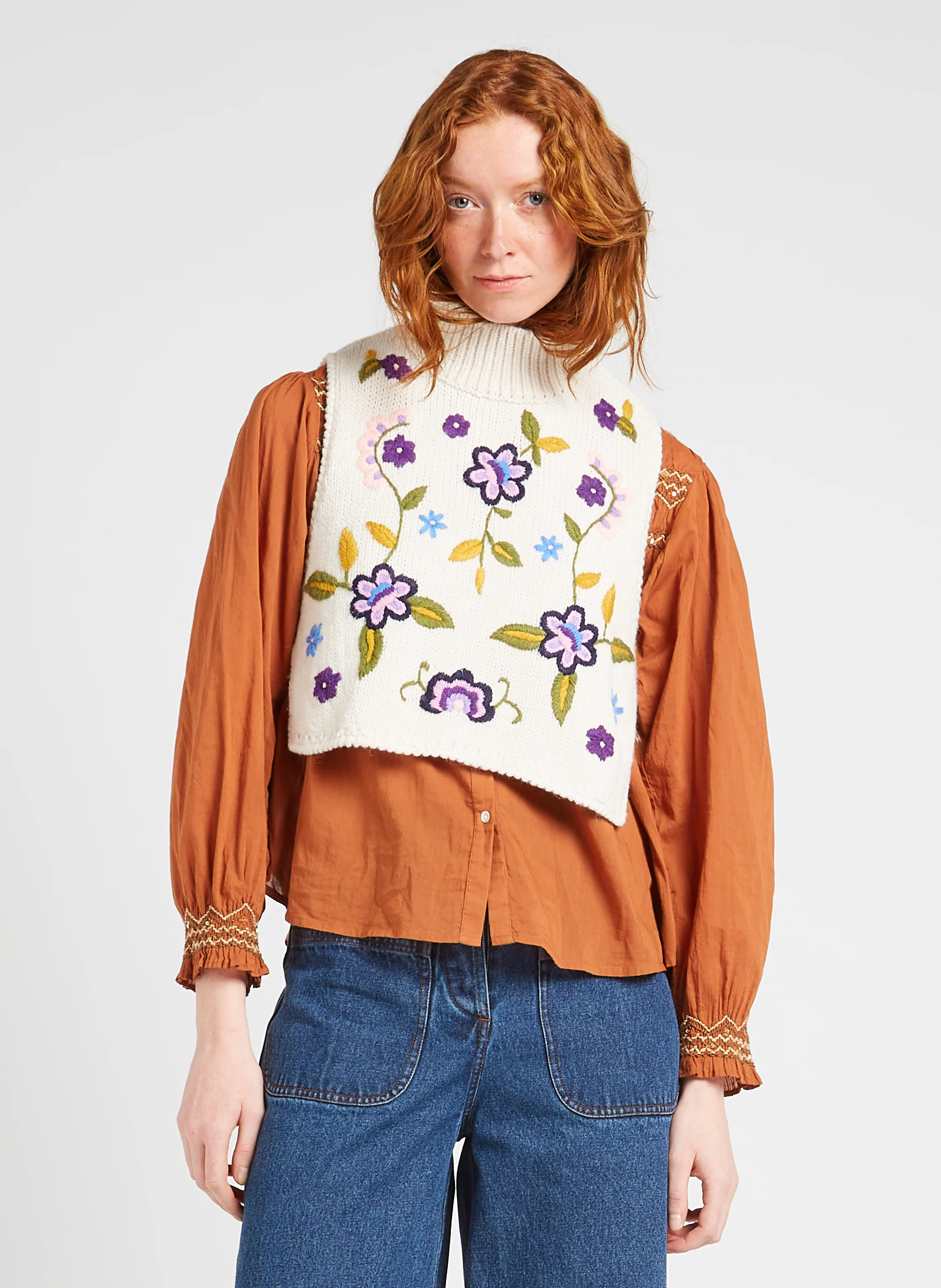 SOAN - Poncho col montant | Beige
