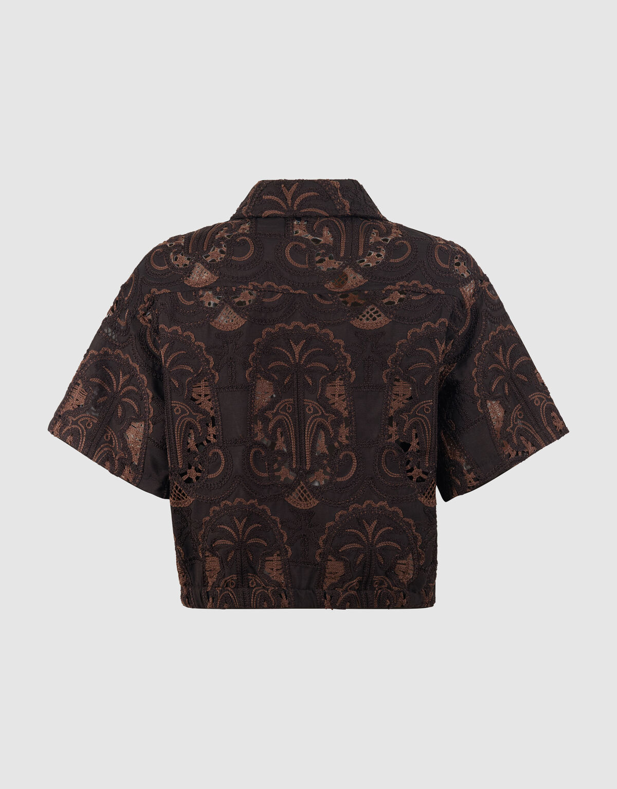 Embroidery Blouse Donkerbruin By Mieke