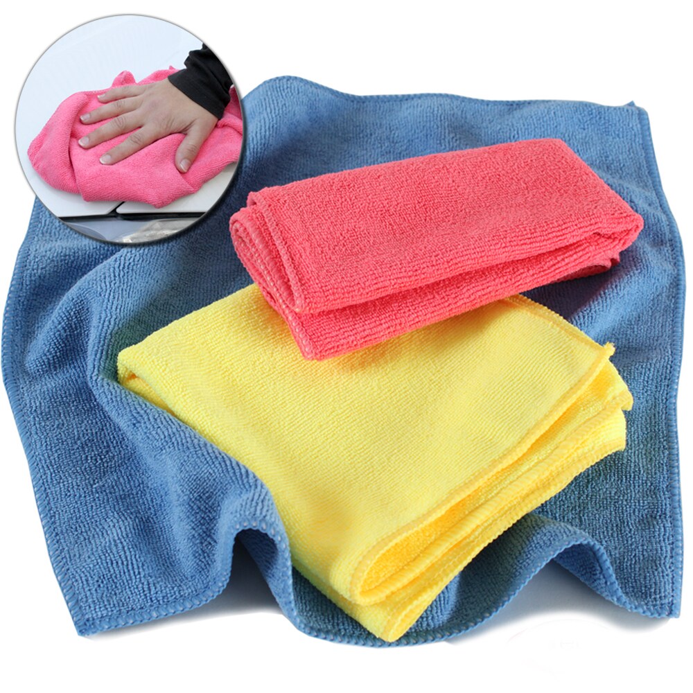 tectake® 6er Set Mikrofasertücher, für gründliche und streifenfreie Reinigung, langlebig dank vernähtem Rand, 35 x 35 cm